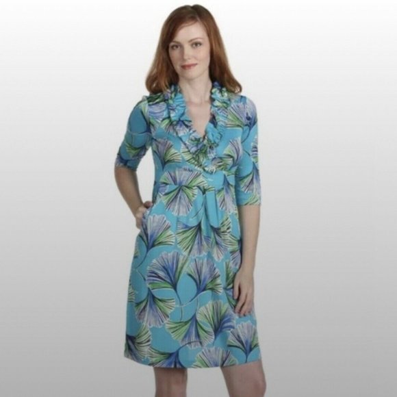 LILLY PULITZER Blayney Ruffle Dress - Let's Get Ginky - Size Large - Picture 2 of 9